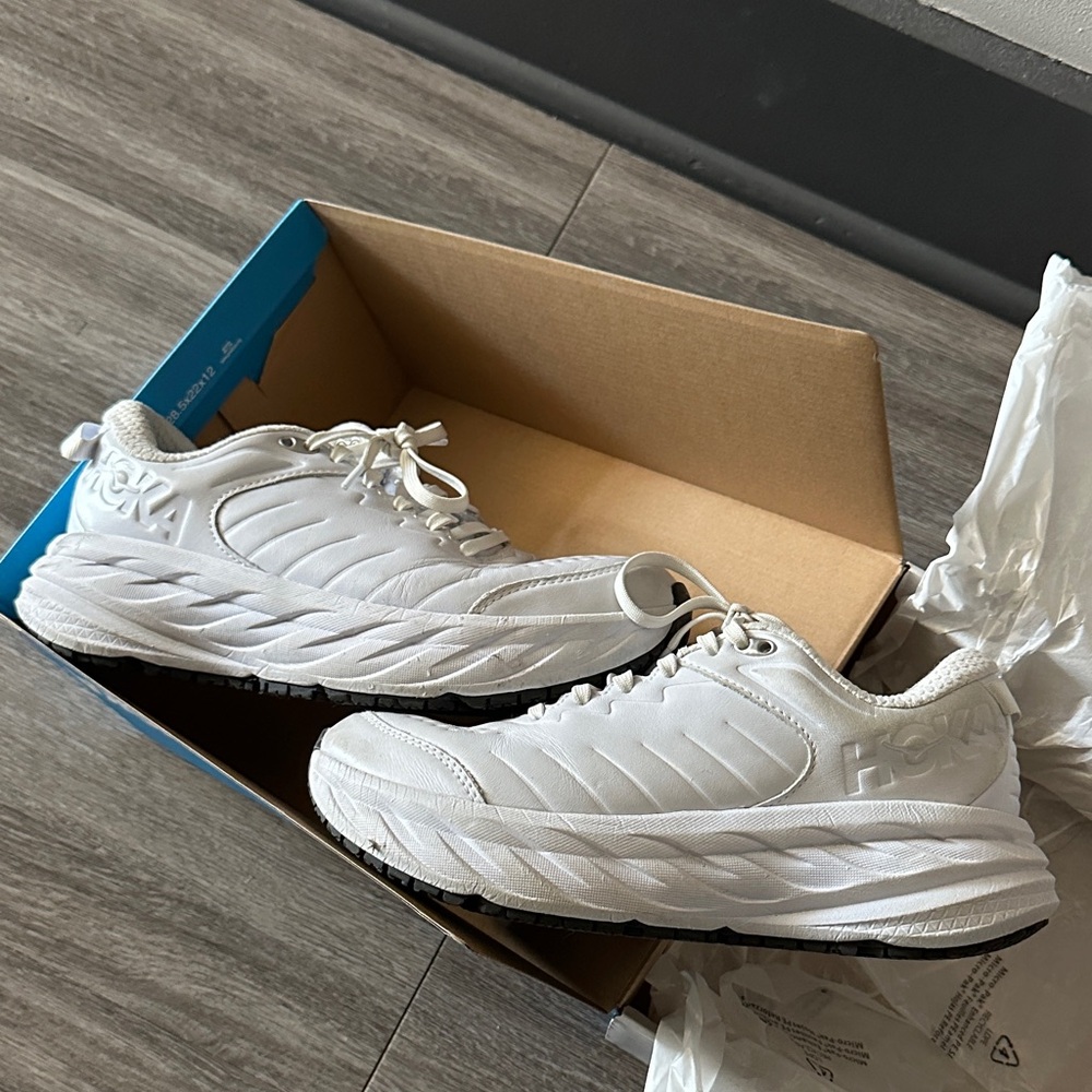 Hoka Bondi SR White Sneakers